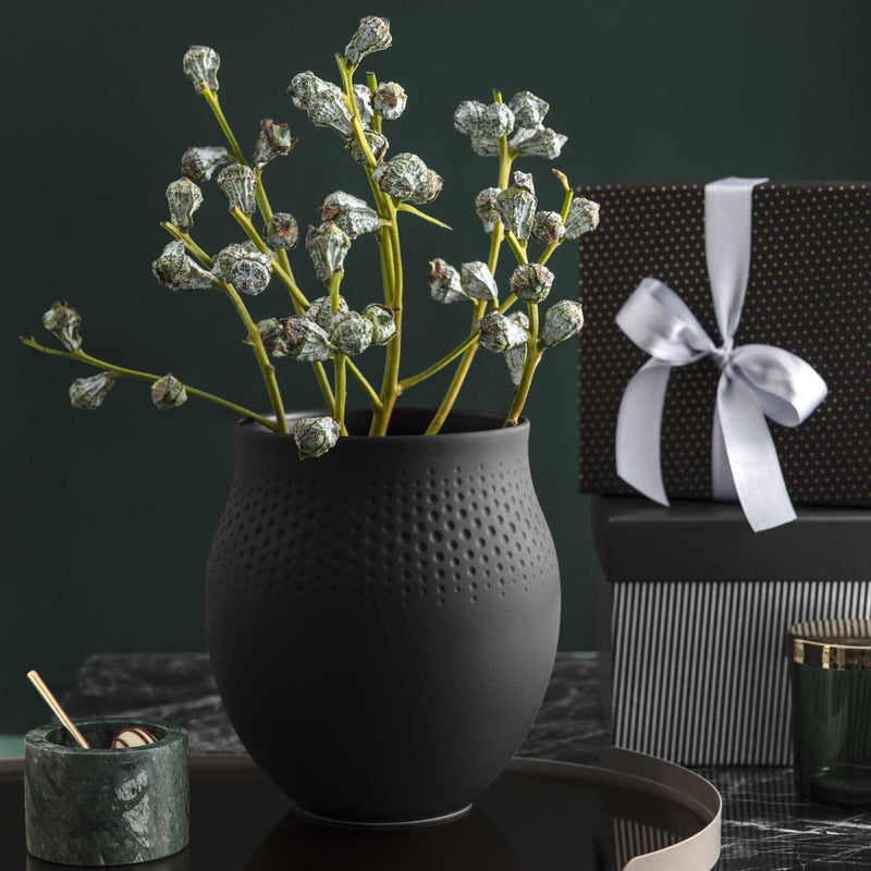 Villeroy & Boch Collier Carre Black Perle Vase