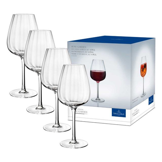 Villeroy & Boch Rose Garden Red Wine Goblet, Set of 4