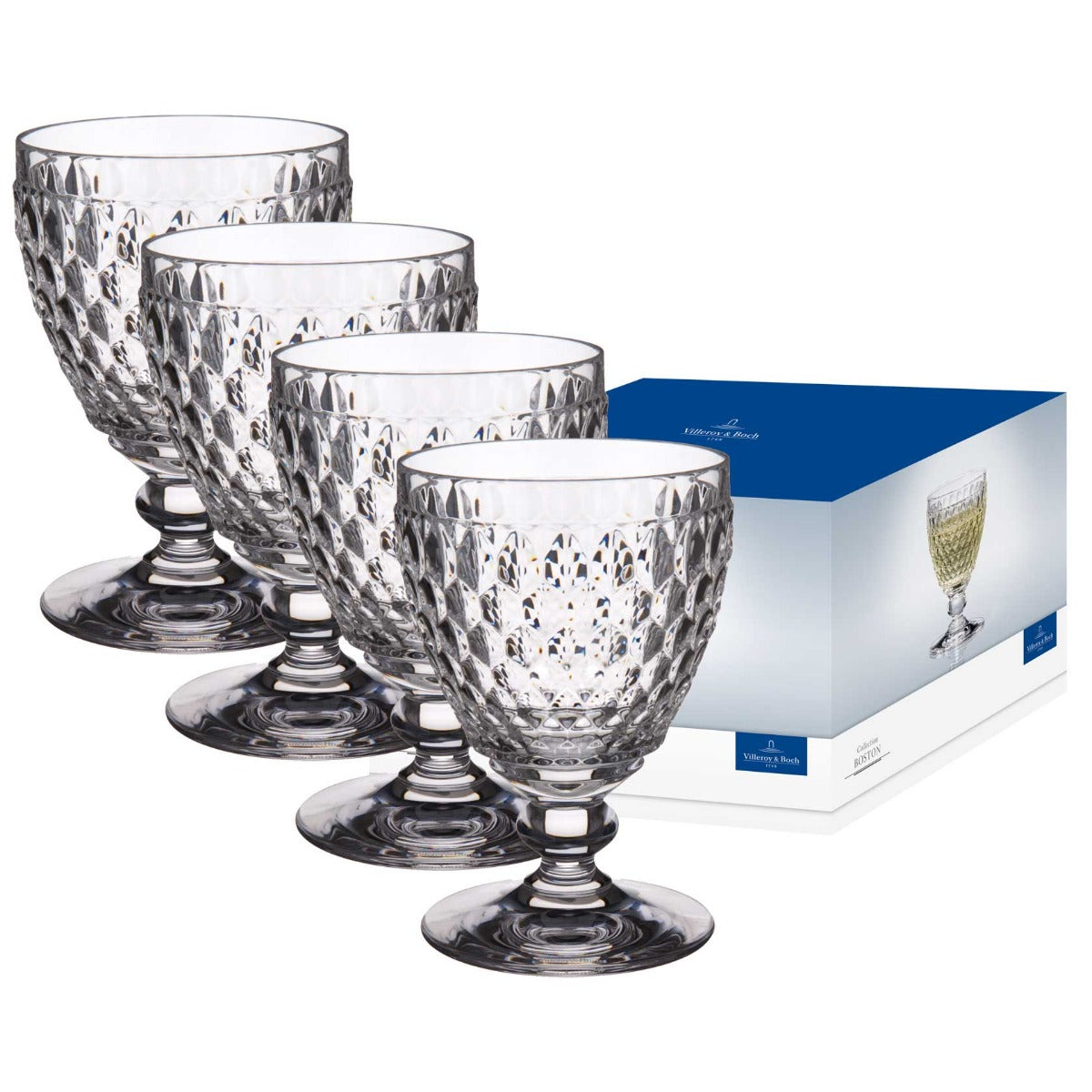 Villeroy & Boch Boston Clear White Wine Goblets, Set of 4