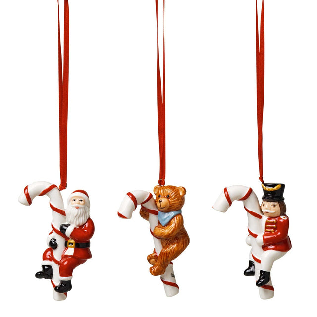 Villeroy & Boch Nostalgic Ornaments Santa, Teddy, Rocking Horse 3 Pack