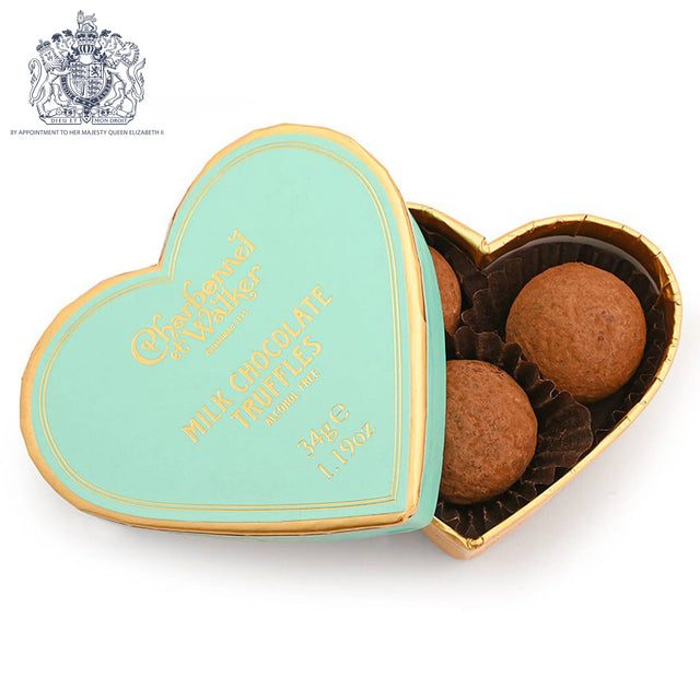 Charbonnel et Walker Milk Chocolate Truffles Mini Heart, Green