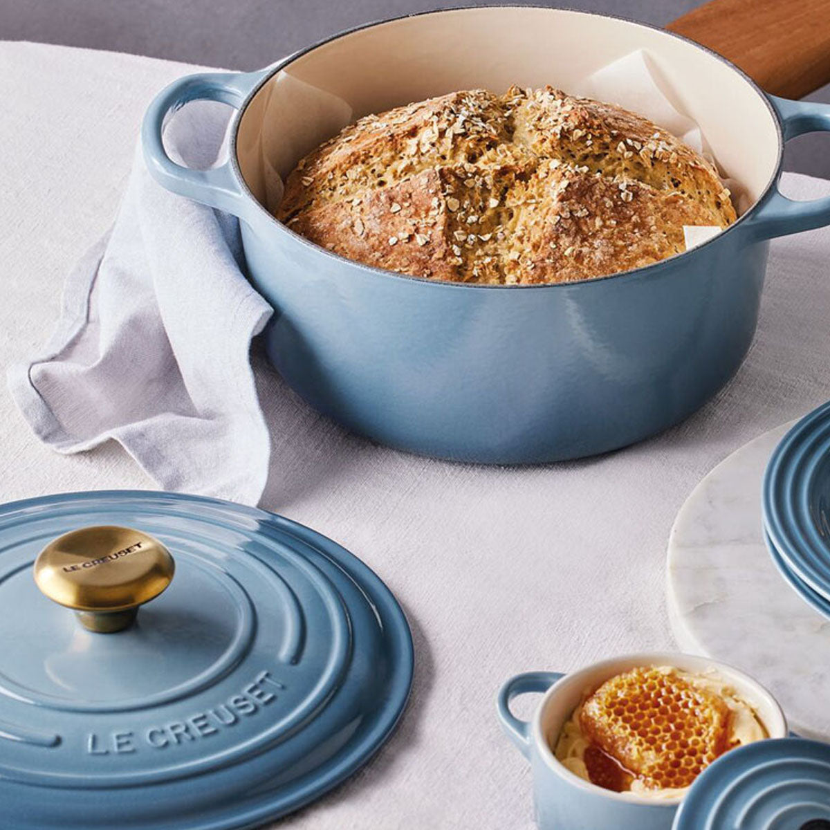 Le Creuset Signature Cast Iron Round Casserole 20cm Chambray