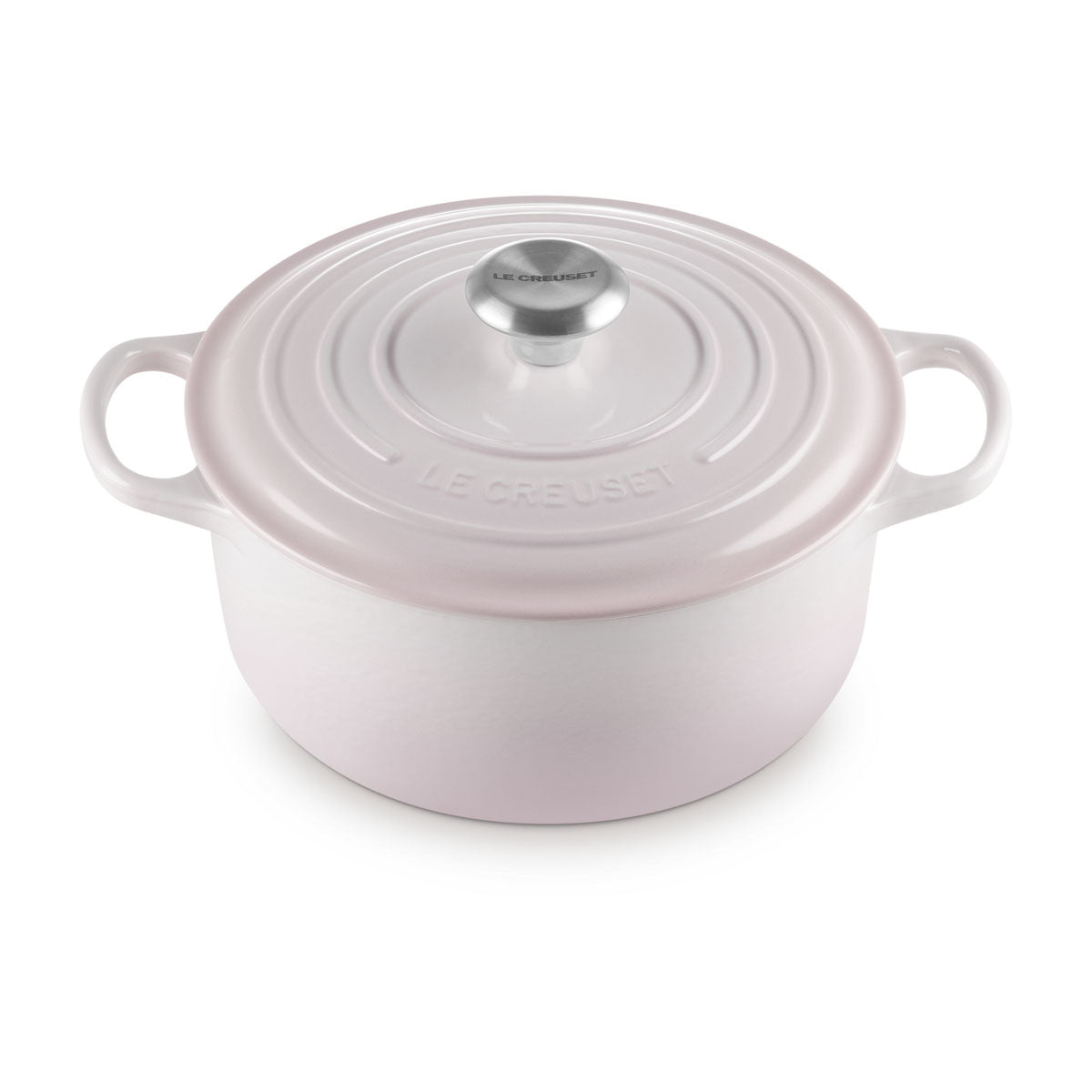 Le Creuset Signature Cast Iron Round Casserole 24cm Shell Pink