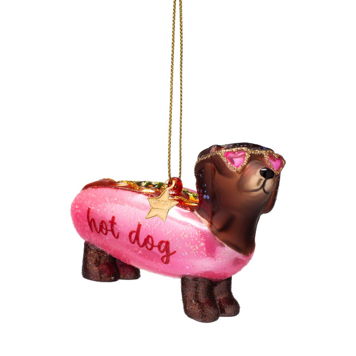 Vondels Dachshund Hotdog Hanging Christmas Decoration