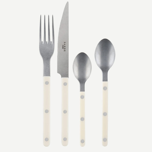 Sabre Bistrot Vintage Solid Ivory 4 Pieces Cutlery Set, 040