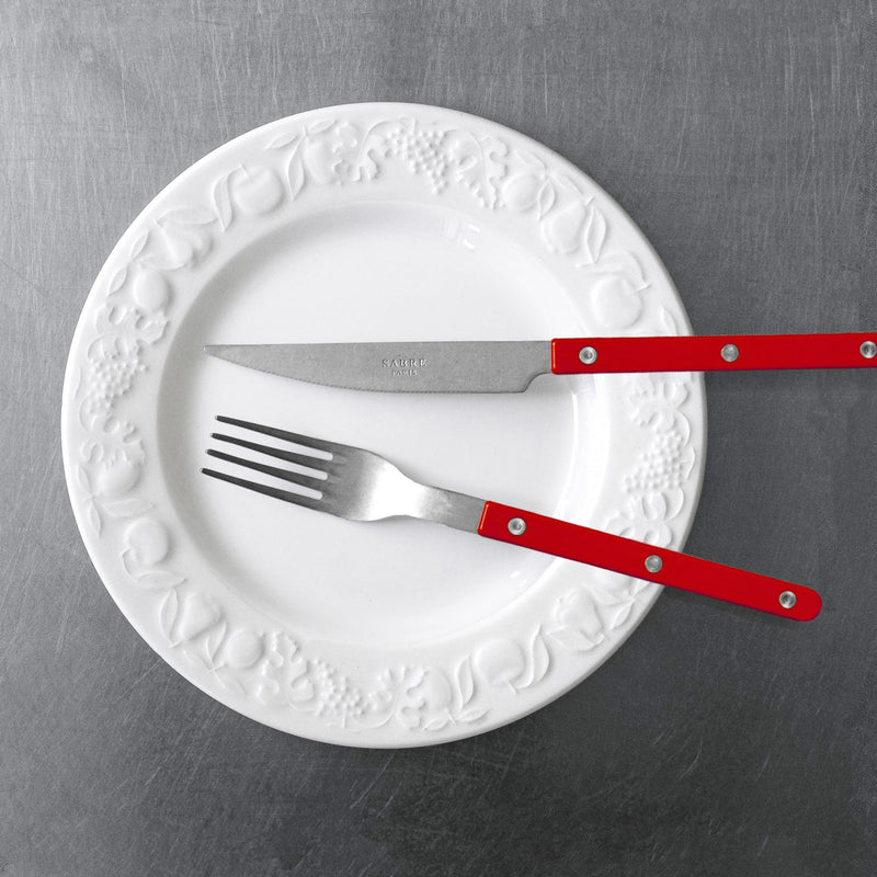 Sabre Bistrot Vintage Solid Red 4 Pieces Cutlery Set, 040