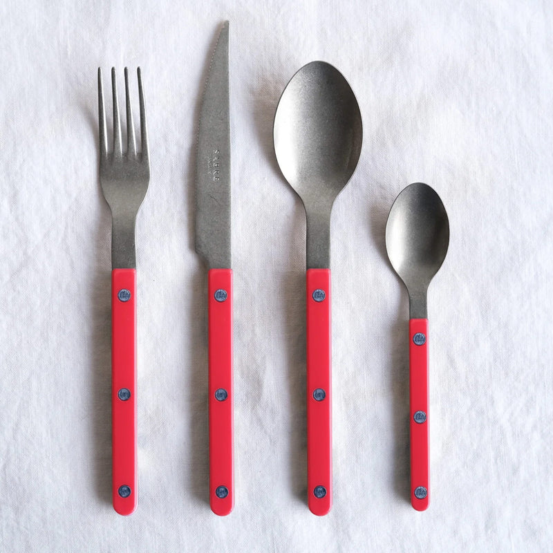 Sabre Bistrot Vintage Solid Red 4 Pieces Cutlery Set, 040
