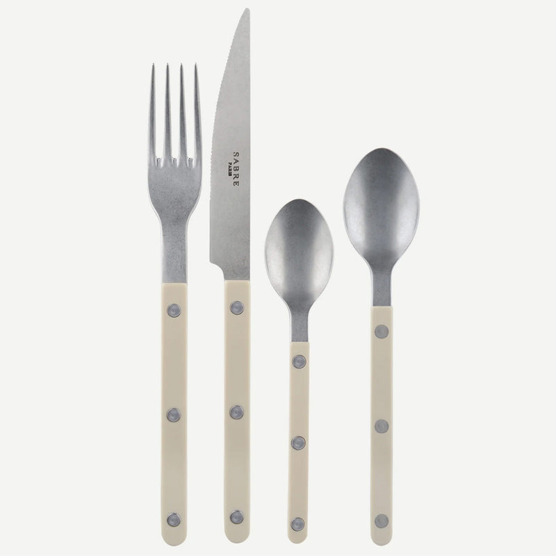 Sabre Bistrot Vintage Solid Light Kaki 4 Pieces Cutlery Set, 040
