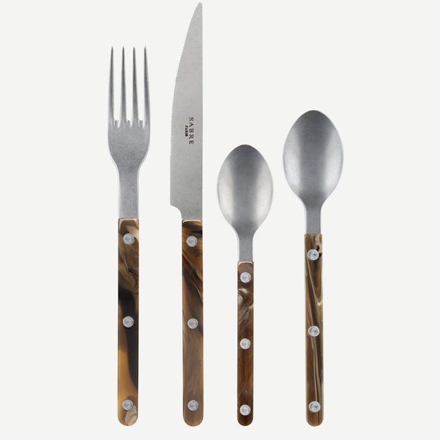 Sabre Bistrot Vintage Buffalo Faux 24 Pieces Cutlery Set, 041