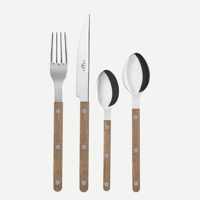Sabre Bistrot Shiny Teak 4 Pieces Cutlery Set, 040