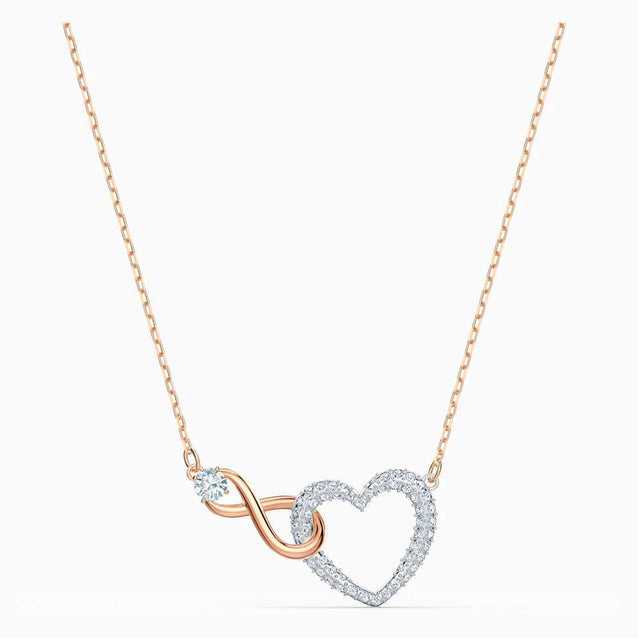 Swarovski Infinity Heart Necklace, Rose Gold, Mixed Metal Finish