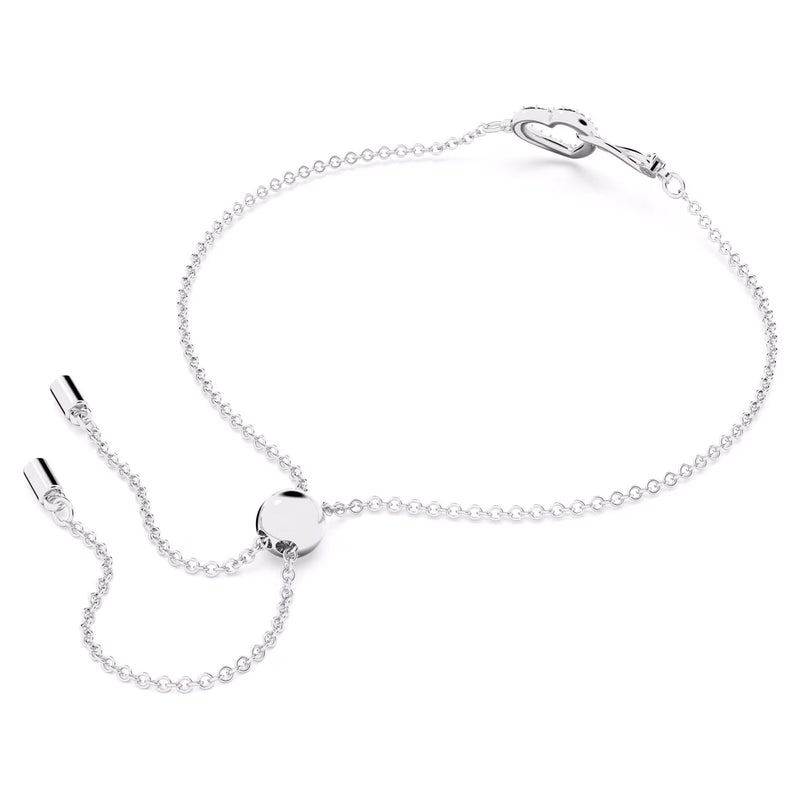 Swarovski Infinity Heart Bracelet, White, Rhodium Plated