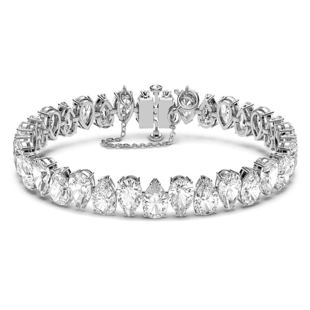 Swarovski Millenia Bracelet, Pear Cut Swarovski Zirconia, White, Rhodium Plated