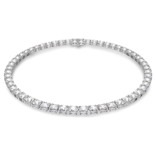 Swarovski Millenia necklace, Square cut, White, Rhodium plated