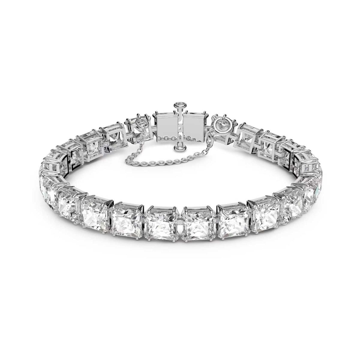 Swarovski Millenia Bracelet, Square cut, White, Rhodium plated