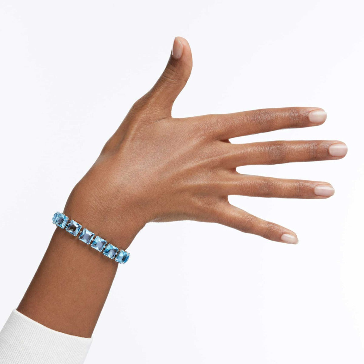 Swarovski Millenia Bracelet, Square Cut Crystals, Blue, Rhodium