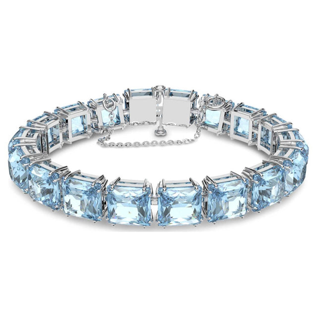 Swarovski Millenia Bracelet, Square Cut Crystals, Blue, Rhodium Plated