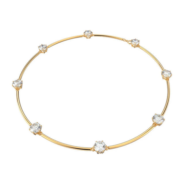 Swarovski Constella Necklace, White, Shiny gold-tone plated