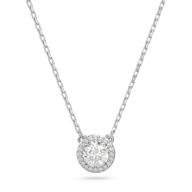 Swarovski Constella Pendant, Round cut, Pave, White, Rhodium plated