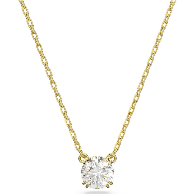 Swarovski Constella pendant, Round cut, White, Gold-tone plated