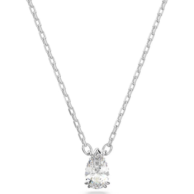 Swarovski Millenia pendant, Pear cut, White, Rhodium plated