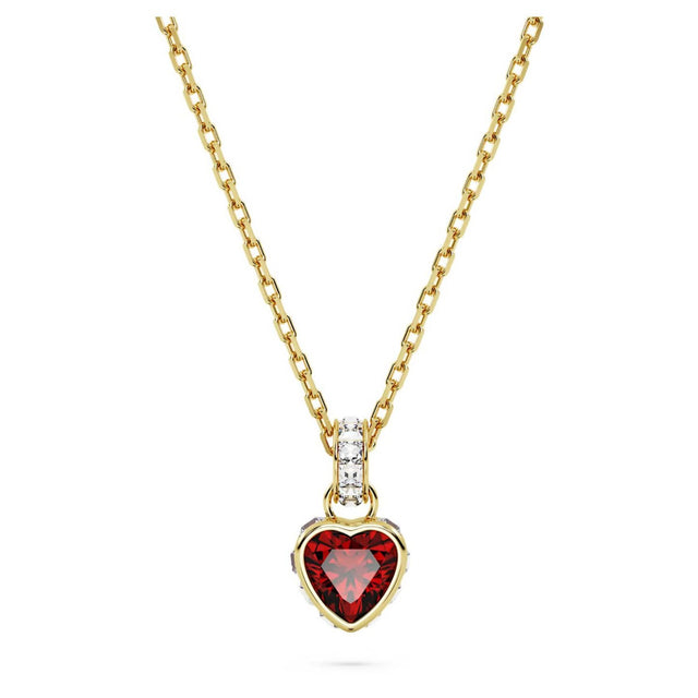 Swarovski Stilla Pendant, Heart, Red, Gold-tone Plated