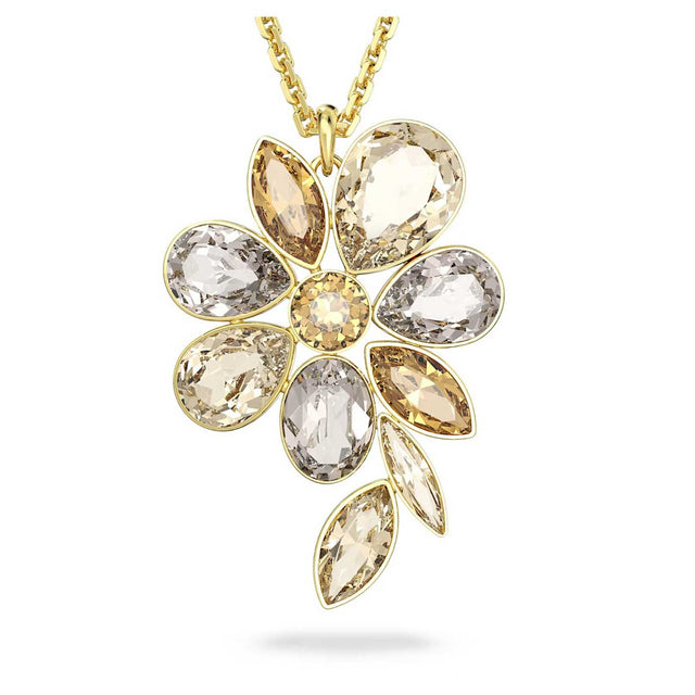 Swarovski Elegance of Africa necklace, Flower, Multicoloured, Gold-tone plated