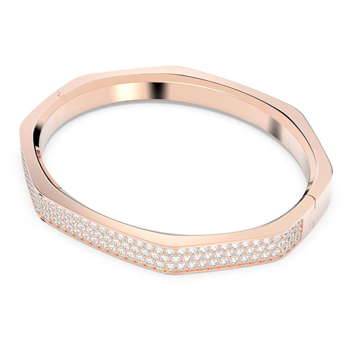 【SWAROVSKI】5655626 Dextera Bangle Medium Bracelet Swarovski Dextera bangle, Octagon shape, White, Rose gold