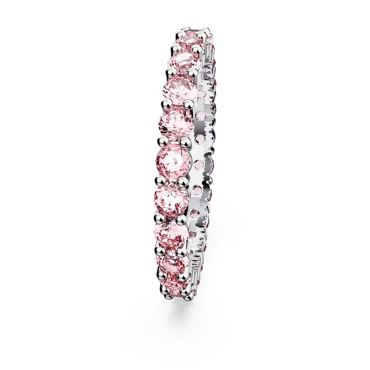 Swarovski Matrix Size 58 ring, Round cut, Pink, Rhodium