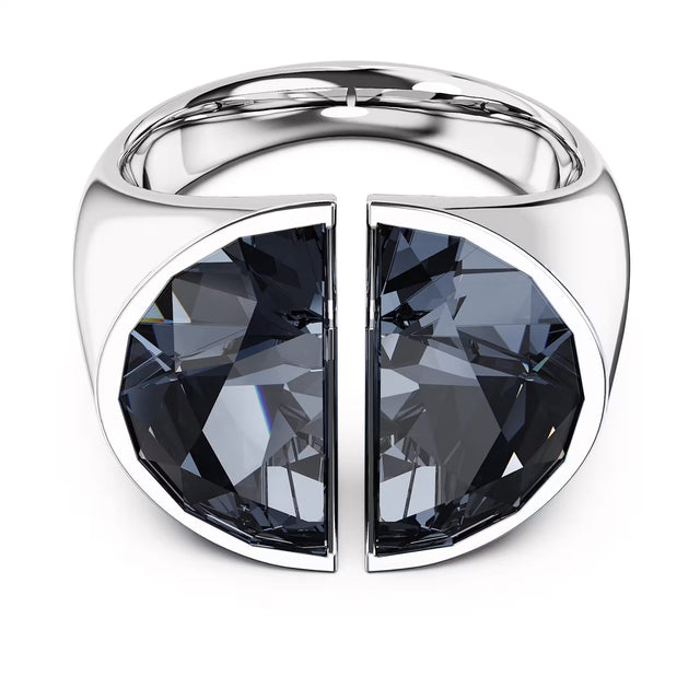 Swarovski Lucent cocktail ring, Grey, Rhodium plated