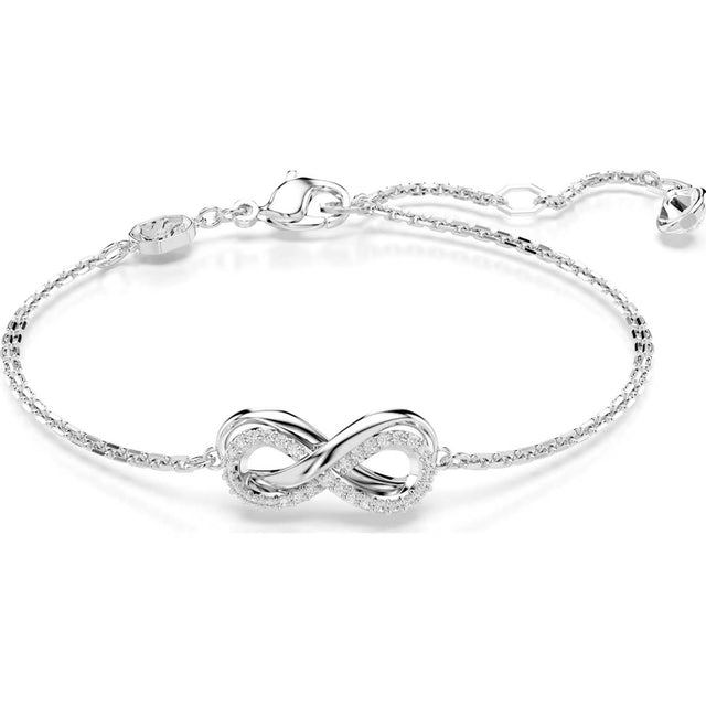 Swarovski Hyperbola bracelet, Infinity, White, Rhodium plated
