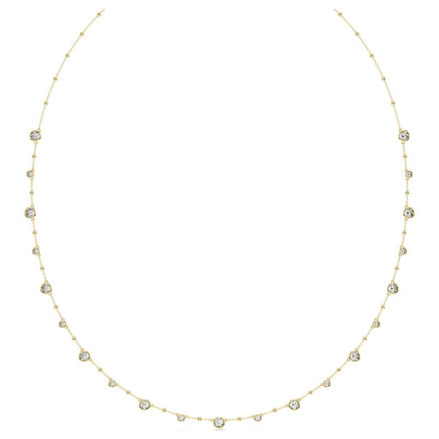 Swarovski Imber strandage, Round cut, White, Gold-tone plated