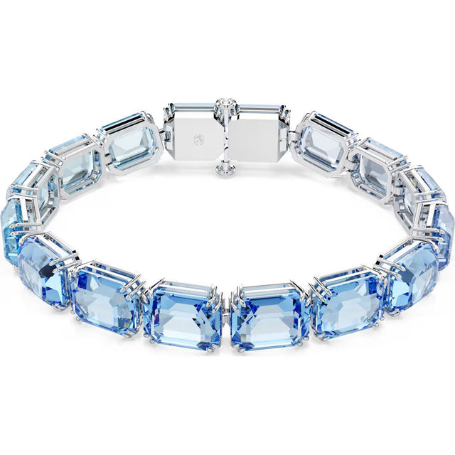 Swarovski Millenia bracelet, Medium, Octagon cut, Color gradient, Blue, Rhodium plated