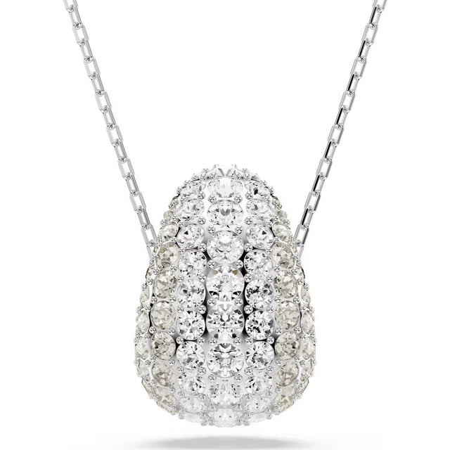 Swarovski Sublima pendant, Round cut, White, Rhodium plated