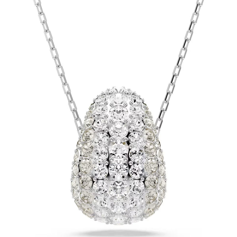 Swarovski Sublima pendant, Round cut, White, Rhodium plated