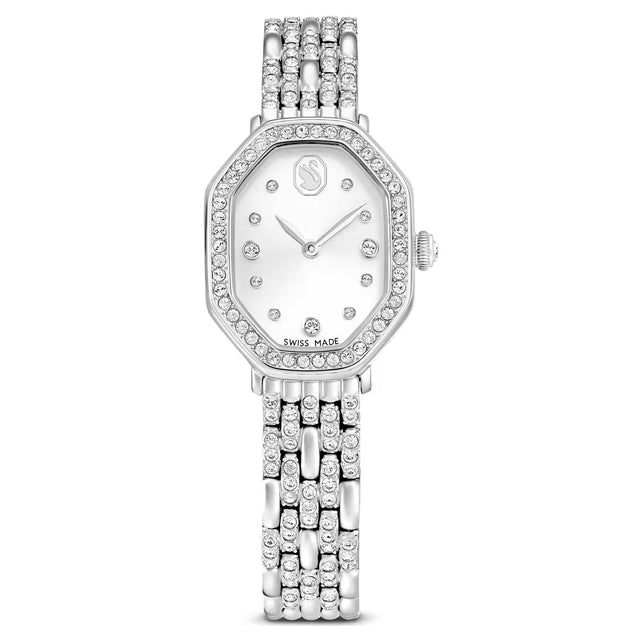 Swarovski Dextera Octagon watch, Swiss Made, Metal bracelet, Silver tone, Stainless steel