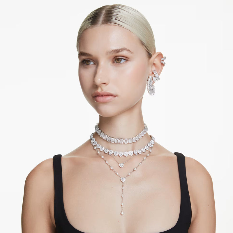 Swarovski Matrix ring, Size 58, Baguette cut, Silver tone finish