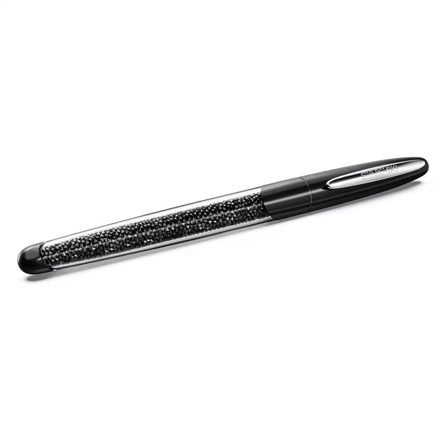 Swarovski Crystalline Nova rollerball pen, Black, Chrome plated