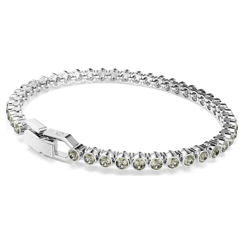 Swarovski Imber Emily Tennis bracelet, Round cut, Black, Rhodium plated