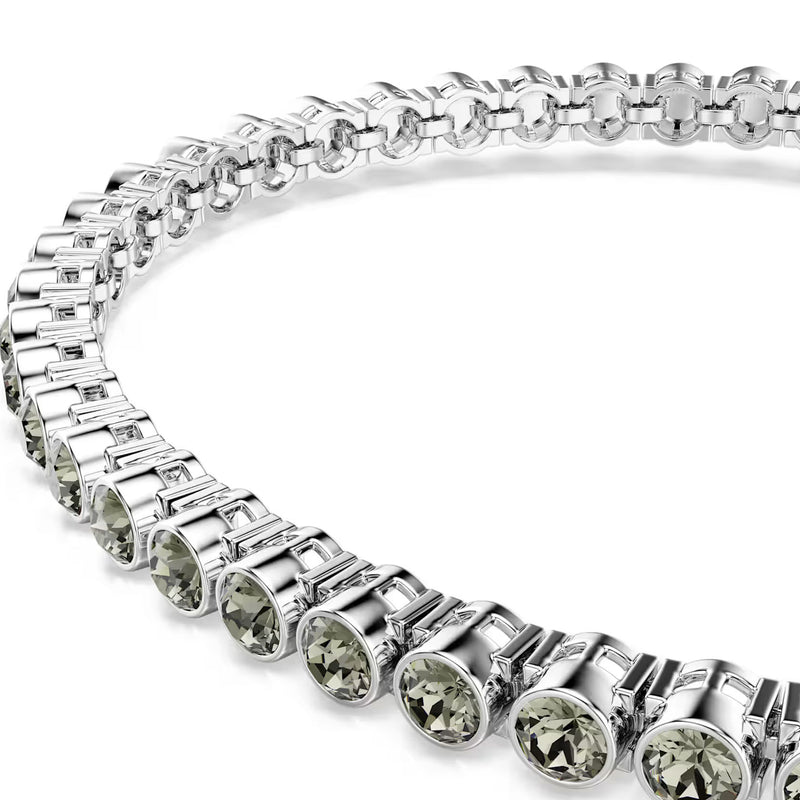 Swarovski Imber Emily Tennis bracelet, Round cut, Black, Rhodium plated