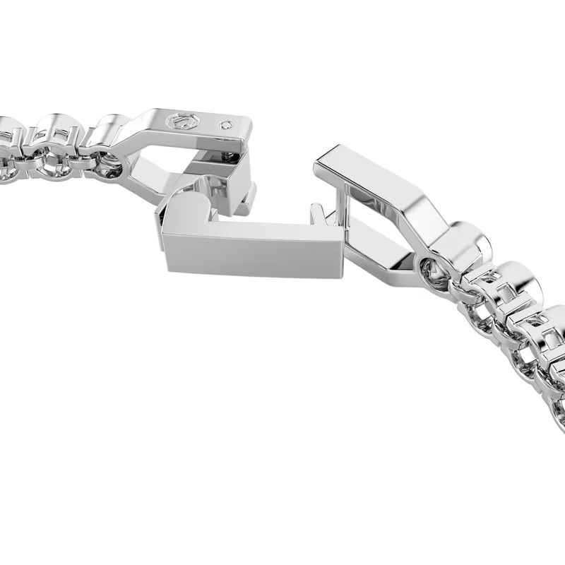 Swarovski Imber Emily Tennis bracelet, Round cut, Black, Rhodium plated