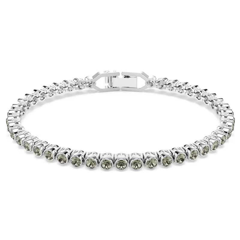 Swarovski Imber Emily Tennis bracelet, Round cut, Black, Rhodium plated