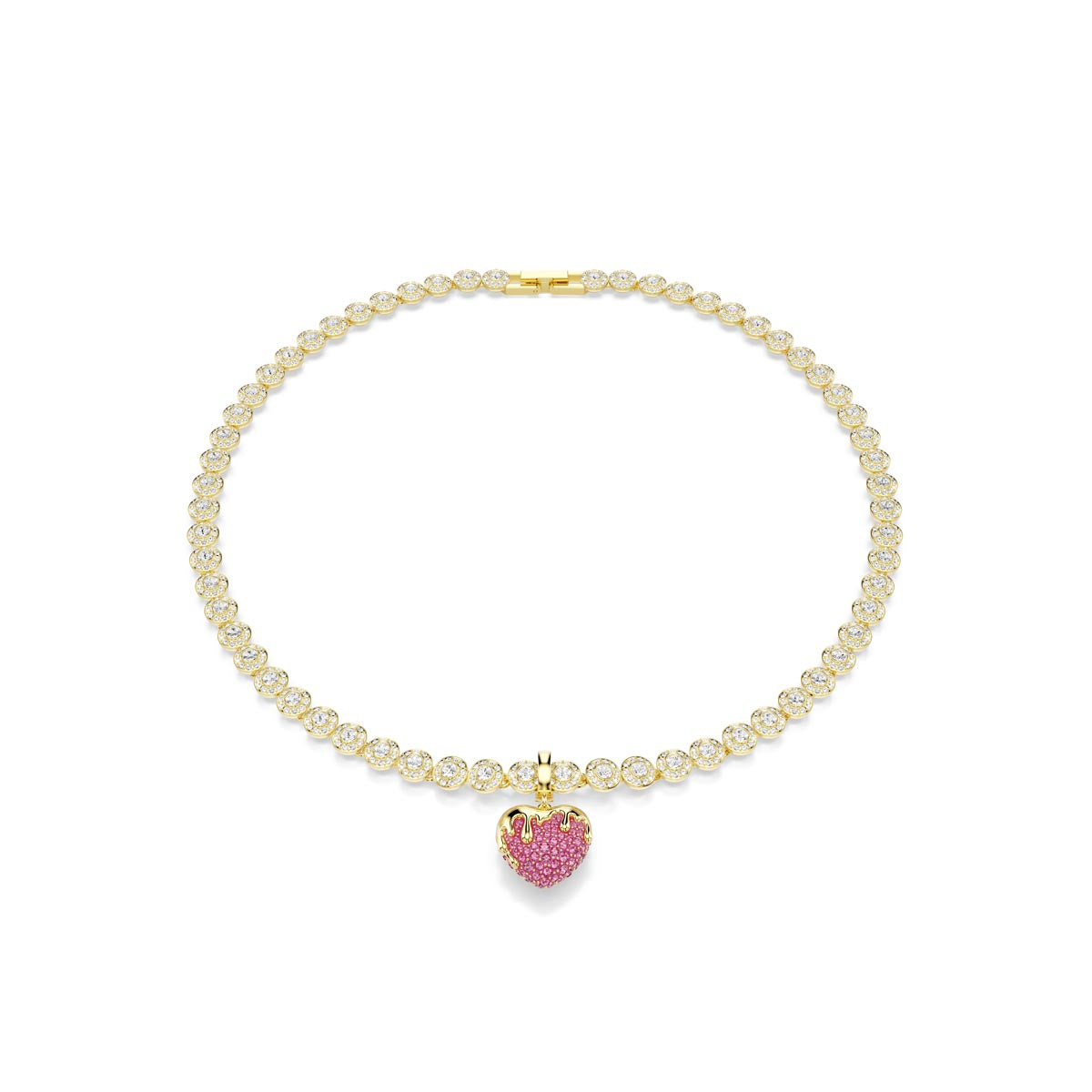 Swarovski Idyllia Charm ハート型 Swarovski Idyllia charm, Round cut, Heart, Pink, Gold-tone plated