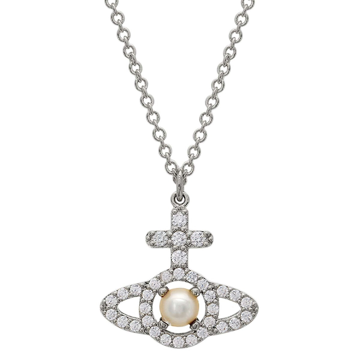 Vivienne Westwood Olympia Pearl Pendant, Platinum Plated – David