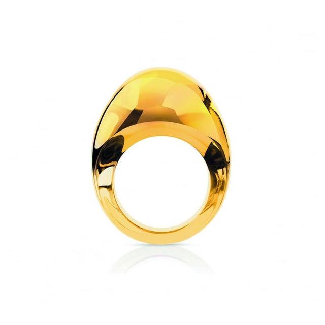 Lalique Cabochon Amber Ring, Size 55