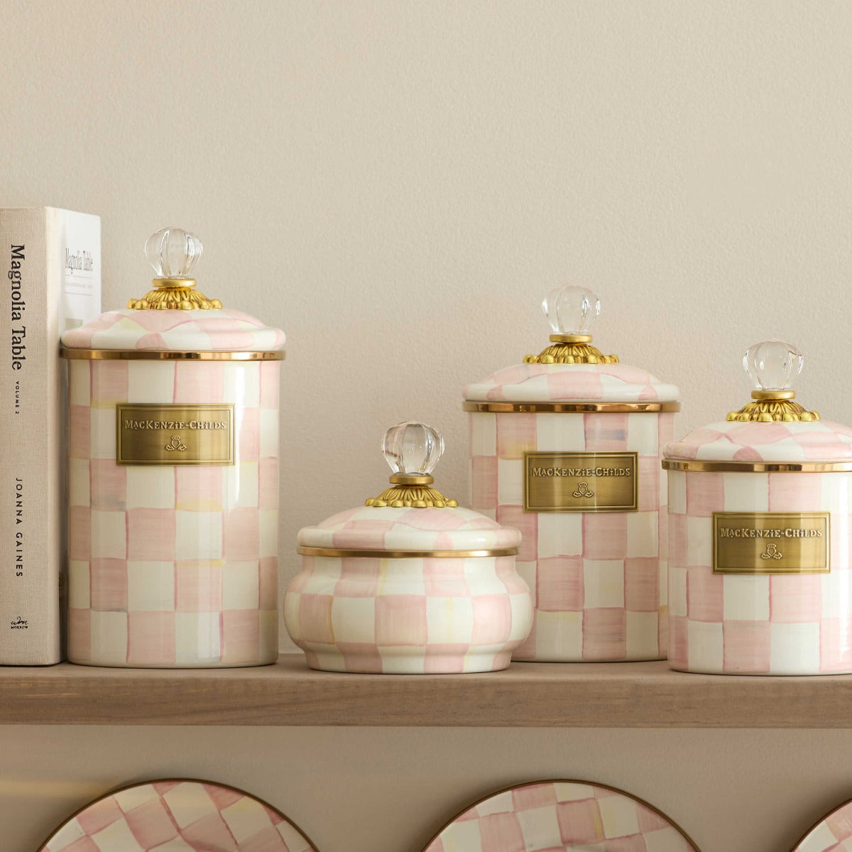 Mackenzie-Childs Rosy Check Squashed Pot – David Shuttle Ltd