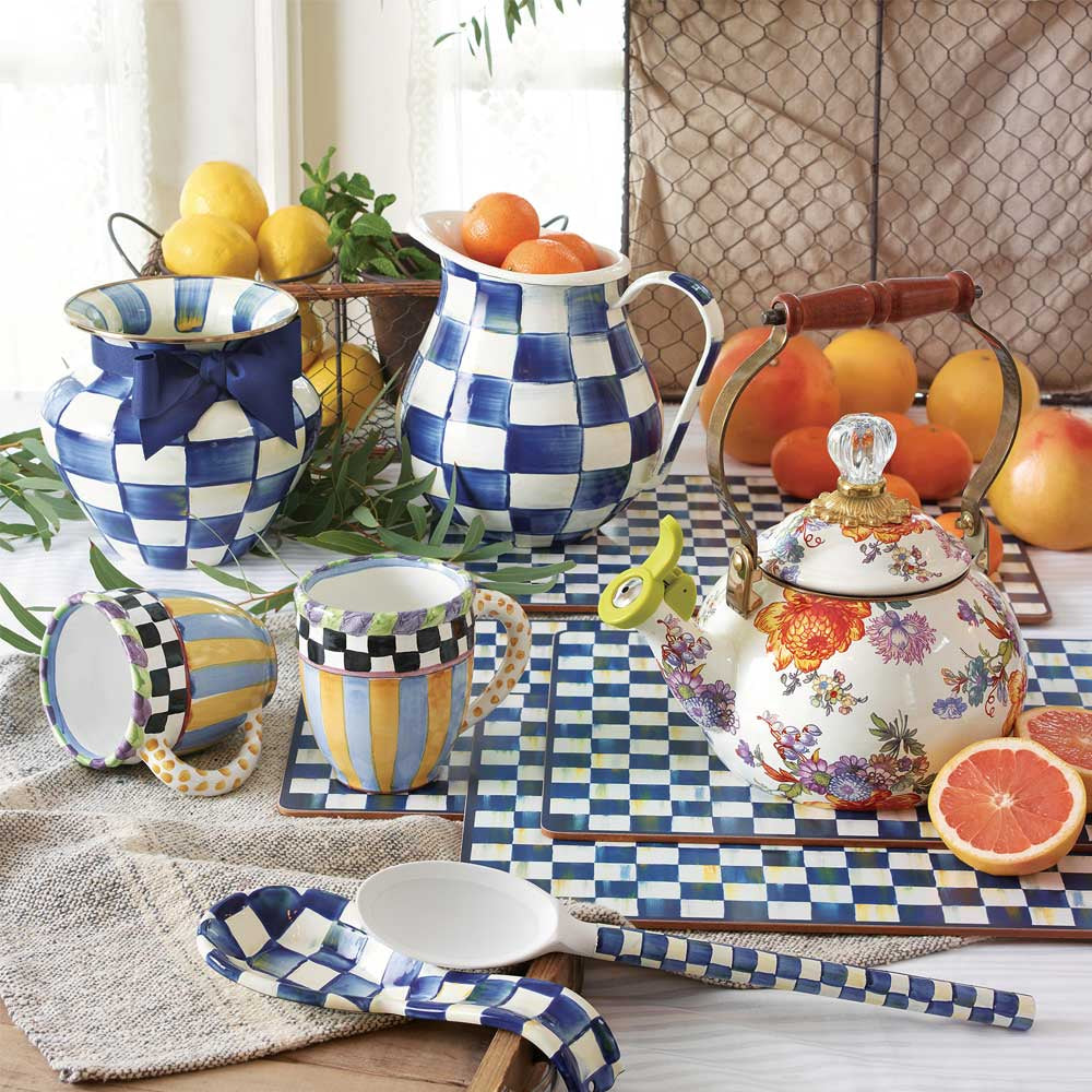 Mackenzie-Childs Enamelware | Royal Check Pitcher - David Shuttle