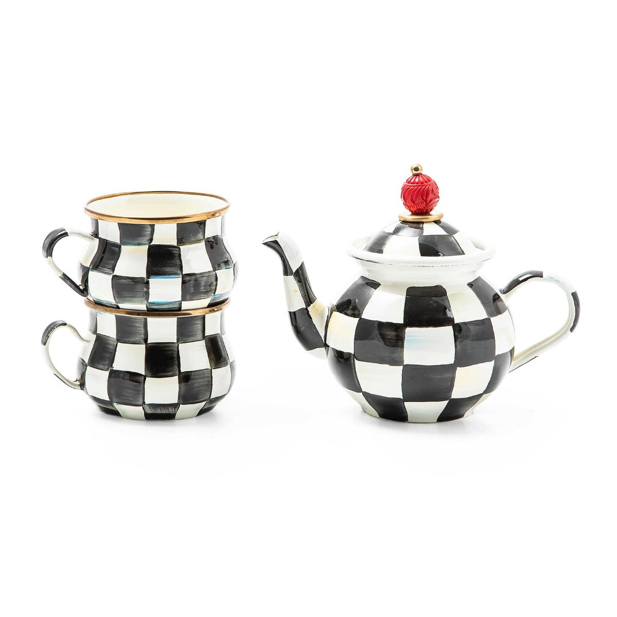 Mackenzie-Childs Courtly Check Tea Party Set – David Shuttle Ltd