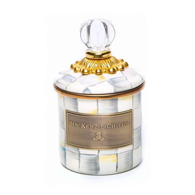 Mackenzie-Childs Sterling Check Enamel Mini Canister