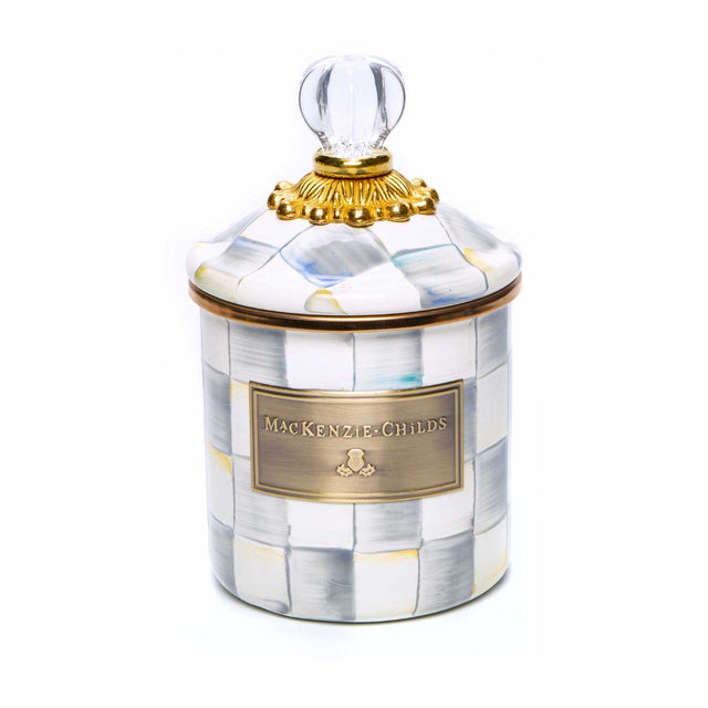 Mackenzie-Childs Sterling Check Enamel Demi Canister